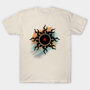 Tribal Vinyl Record with Paint Brushes Retro T-Shirt